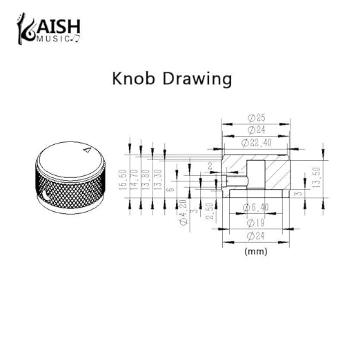 4Pcs 25 * 15.5Mm Aluminium Potentiometer Knobs 1/4" Universal Metal Pot Control Knobs With Indicator & Set Screw For Guitar/Bass/Efffect Pedal/Amps/Preamps/Audio Equipments Gold #TOP2