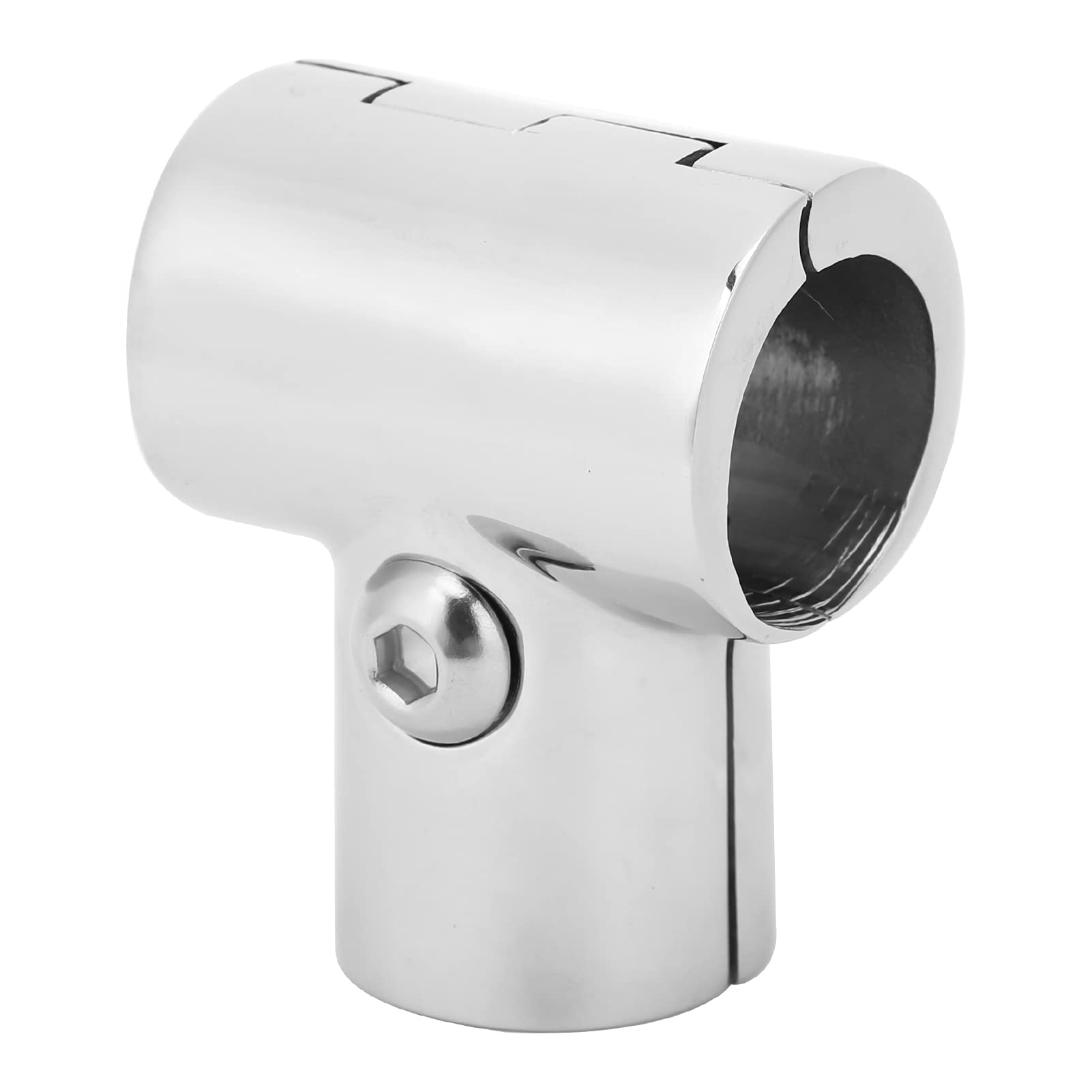 Connettore Diviso a T Marino, 25mm Raccordo a 3 Vie in Acciaio Inossidabile per Corrimano per Barche a 90 Gradi (25mm)