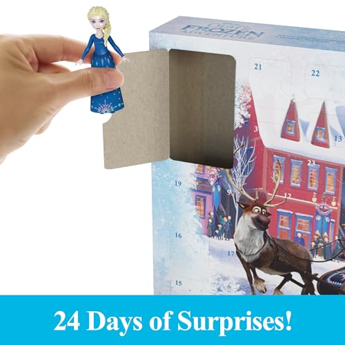 Image of Mattel Disney Frozen Toys, Anna & Elsa Small Doll Advent Calendar with 2 Friend Figures, Moldable Sand & 24 Play Pieces, Inspired by Olaf's Frozen Adventure​​​​