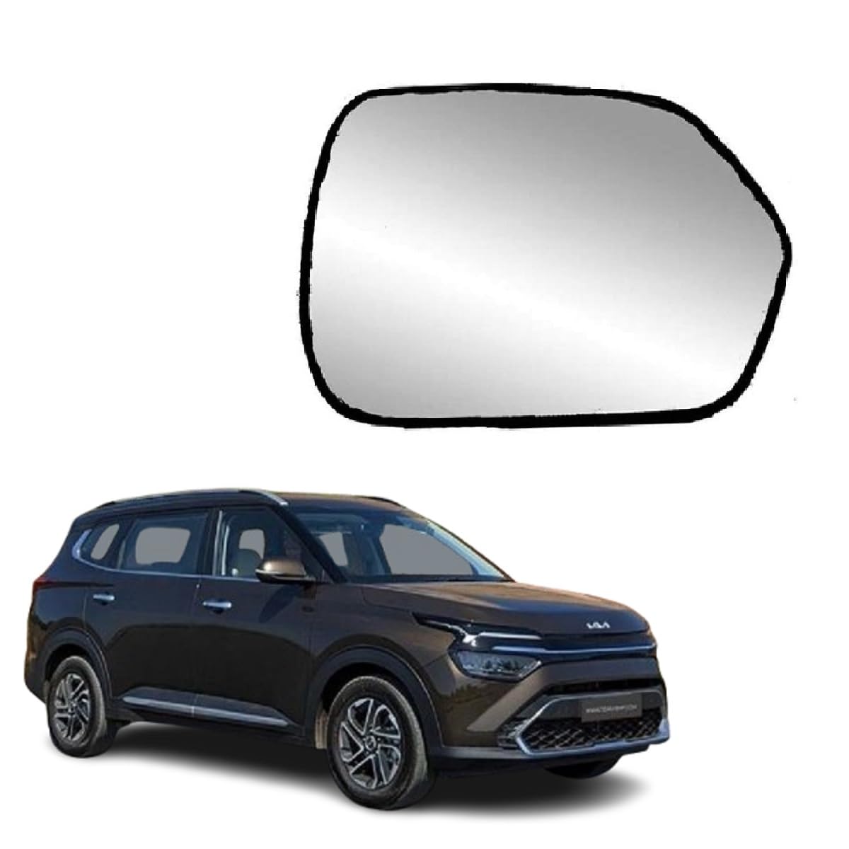 STYCARO-Side View Mirror Glass Plate/Tukdi compatible with Kia Carens Model (Year 2022-2025) (NON-HEATED) (RIGHT DRIVER SIDE)-image-30