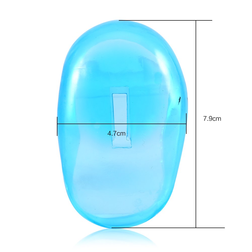 ear covers for shower Rotekt 2pcs Blue Ear Cover Shield Anti Staining Plastic Guard Protects Earmuffs From The Dye - Image 4