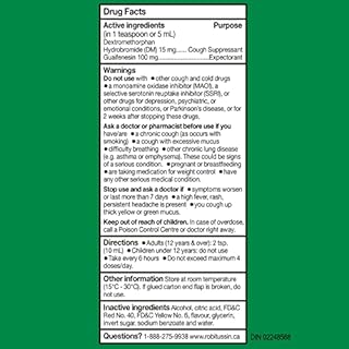 Robitussin Sugar-Free Cough Control Syrup, Alcohol-Free, Berry Flavour, 115 mL