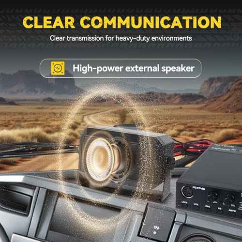 Image of Retevis MB2 CB Radio, Professional AM /FM 40 Channels CB Base Station, 5W Mini External Speaker, Cigarette Lighter and Magnetic Antenna, Squelch ASQ, VOX, Auto-Scan, Long Range CB Radios for Truckers