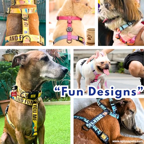 Image of A+a Pets' H-Harness for Dogs, Cats | Soft Premium Waterproof (Beachy Vibes, L)
