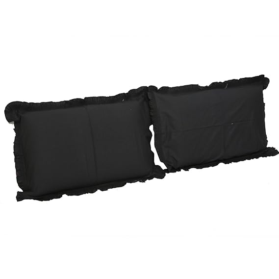 Kuber Industries Solid 2 Piece Cotton Pillow Cover Set with Frill Flange - 18