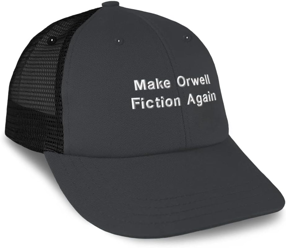 Speedy Pros Trucker Hat Baseball Cap Make Orwell Fiction Again Dad Hats for Men & Women