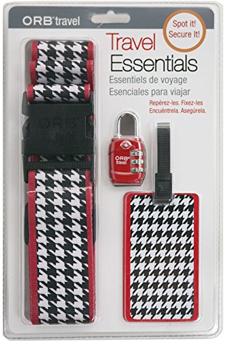 ORB Travel Travel Essentials Kits-TE120-Houndstooth-Black/white/Red