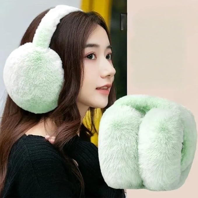 Image of Girl Winter Earmuffs Outdoor Wear Soft Faux Fur Plush Ear Warmer Minnie Design Windproof Woolen Warm Ear Muff Men & Women (Freesize)