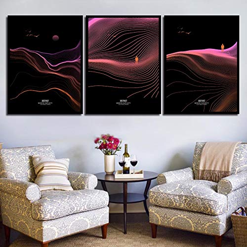 Tableau triptyque de 3 pièces pour décoration murale HD texture grain - 2