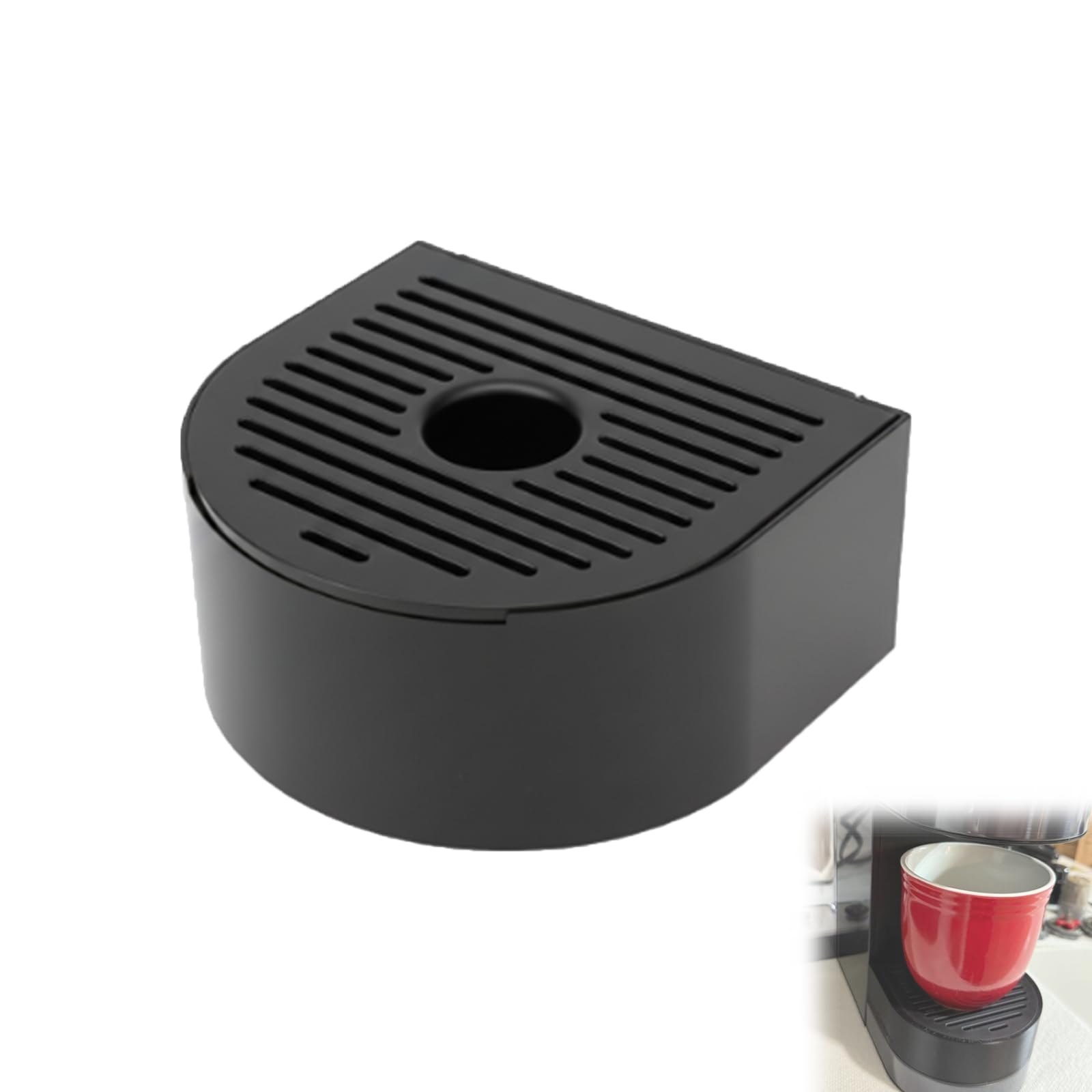 Single Serve Cup Riser for Keurig K-Slim Coffee Maker, Mug Height Adapter for Travel Cups and Short Mugs (Black)