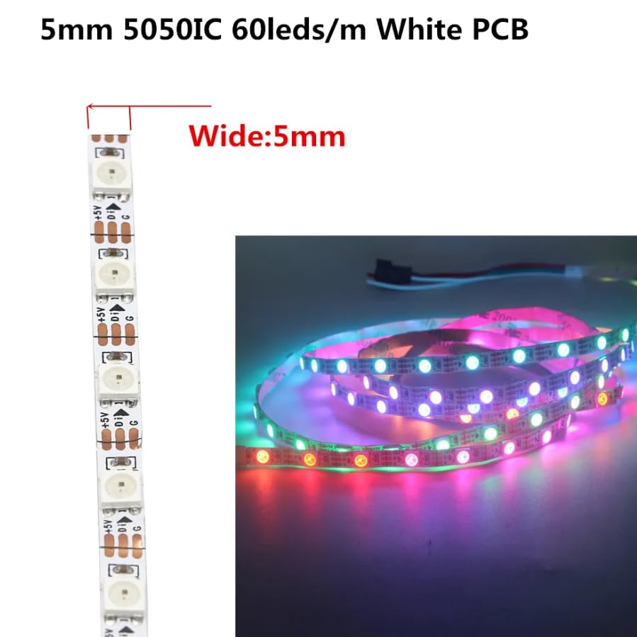 Tira LED RGB 2 metros 8mm 3535smd 144 led/m WS2812B miniatura 5