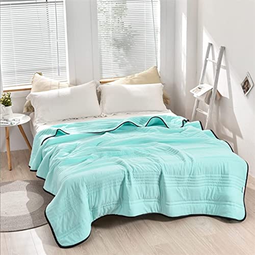 Silk Cooling Blanket, Cooling Throw Blanket Cooling Blanket for Night Sweats, Lightweight Summer Blanket, Breathable Summer Blankets for Hot Sleepers (Color : Green, Size : 79 * 91in)