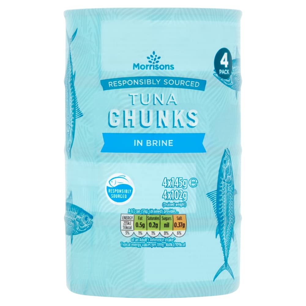 Morrisons Tuna Chunks In Brine, 4 x 145g