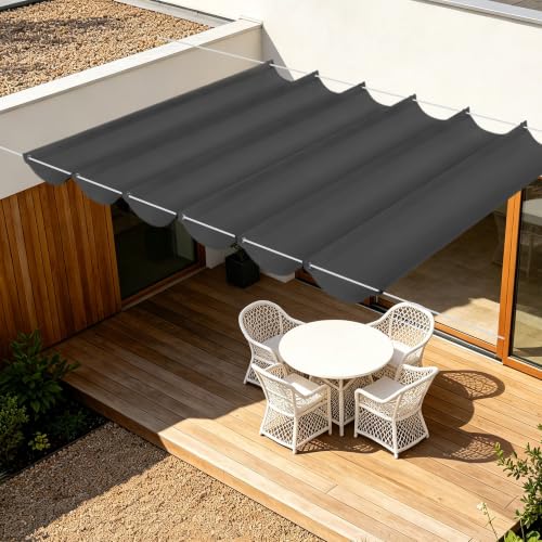 Voile d'ombrage rétractable vague 150x200 cm imperméable sable