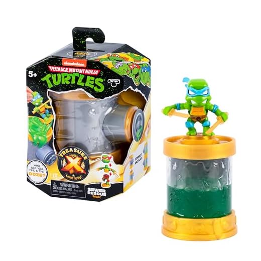 TREASURE X Tortues Ninja - Pack Sauvetage dans Les égouts, 10 Niveaux d’Aventure, 7 Figurines Tortues Ninja à sauver des tuyaux d’égout remplis de Substance visqueuse