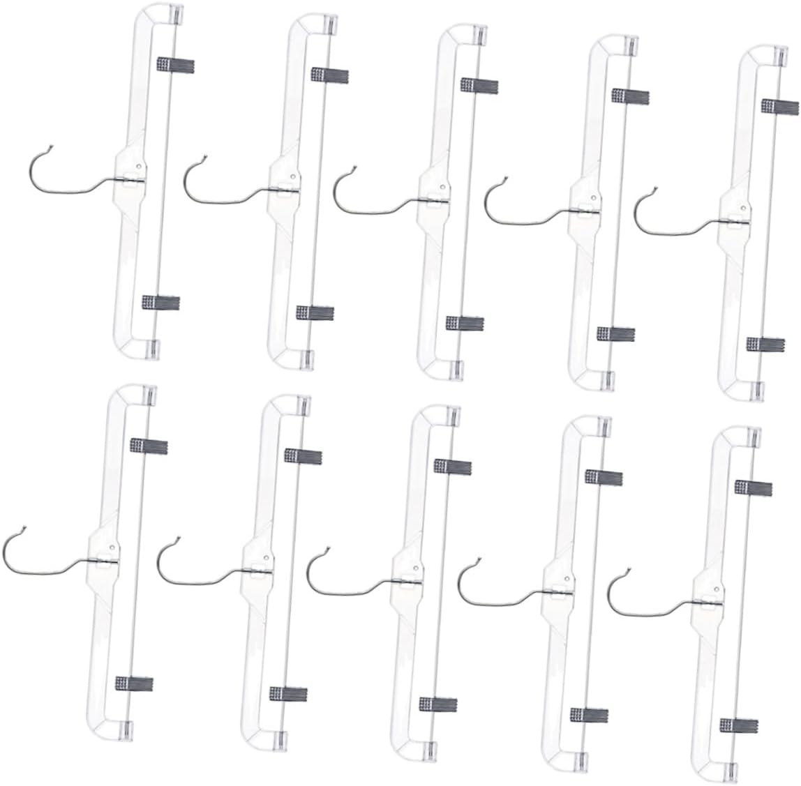 Happyyami 10pcs Telescopic Trouser Rack for Closet Space Saver Jean Hangers s Hook Rotating Clip for Pants Skirt Hangers