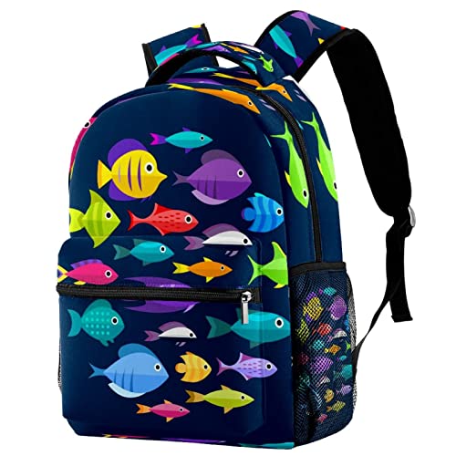 Sac à dos de voyage Fish Collection pour homme et femme imprimé dessin animé