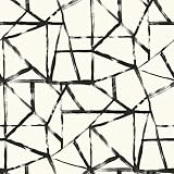 Surface Style - Peel and Stick Wallpaper, Contemporary Wallpaper for Bedroom, Dorm Room Essentials, Self Adhesive, Vinyl, 30.75 Sq Ft Coverage (What's Your Angle Collection, Noir)