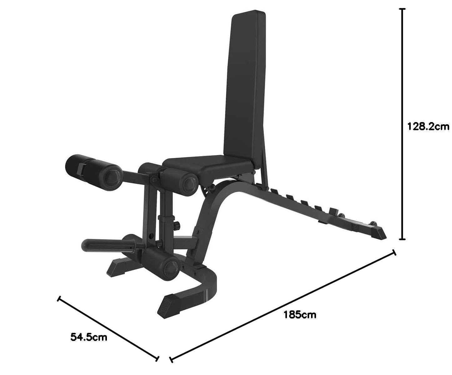 TOORX WBX 220 MULTIFIT Panca multiuso, ruote di trasporto, adattatore per utilizzo dischi in ghisa con foro ø 50 mm, Leg curl incluso