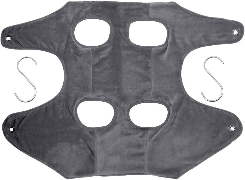 NA Dog/Cat Grooming Trimming Nails Soft Hammock Restraint Bags,Pet Grooming Hammock Sling with 2pcs Hook,Pet Grooming Hammock for Nail Trimming,Grey (L)