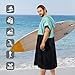 Zingtto Surf Poncho Changing Robe Extra Large Thick Towel Poncho for Men Women with Hood Pocket for Beach Swimming, 47‘’x37‘’, Black Teal