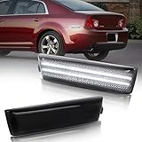 UNIONSTAR Rear LED Side Marker Lights - Compatible with 2008-2012 Chevy Malibu, Smoked & White LED Blinker Lamps