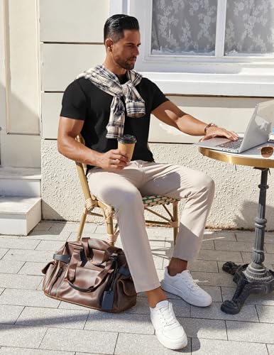 COOFANDY Mens Cotton Henley T-Shirts Short Sleeve Button Casual Basic Tees Work Shirts with Split Side3