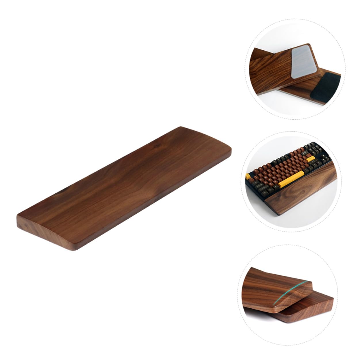 Walnussholz Handgelenkauflage für Tastatur 440mm Ergonomisch