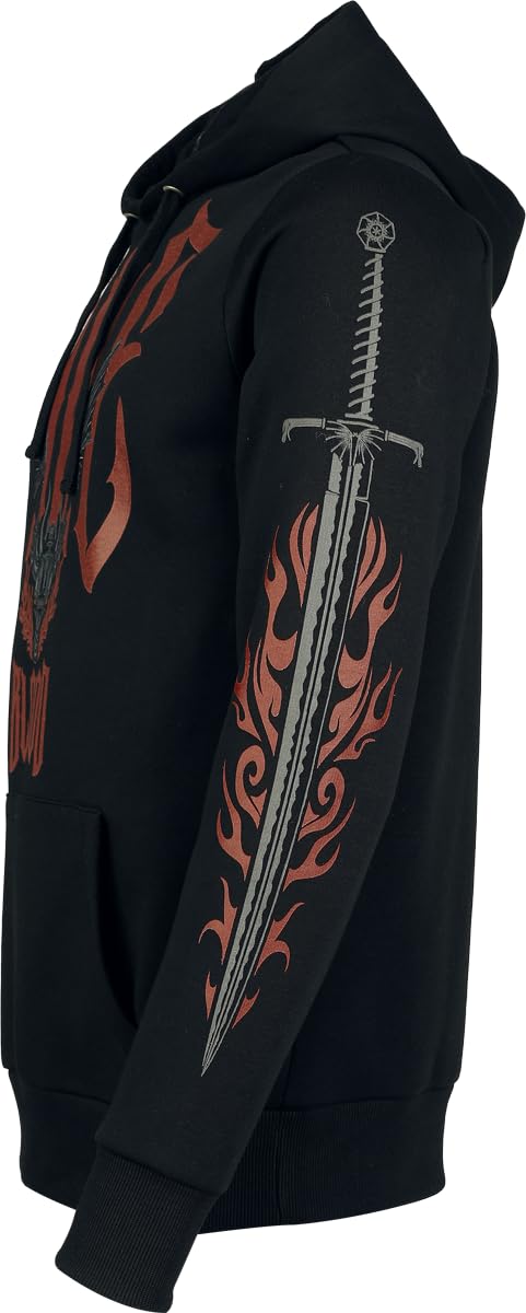 Game of Thrones Cult - Blood Uomo Felpa con Cappuccio Nero 60% Cotone, 40% Poliestere Regular