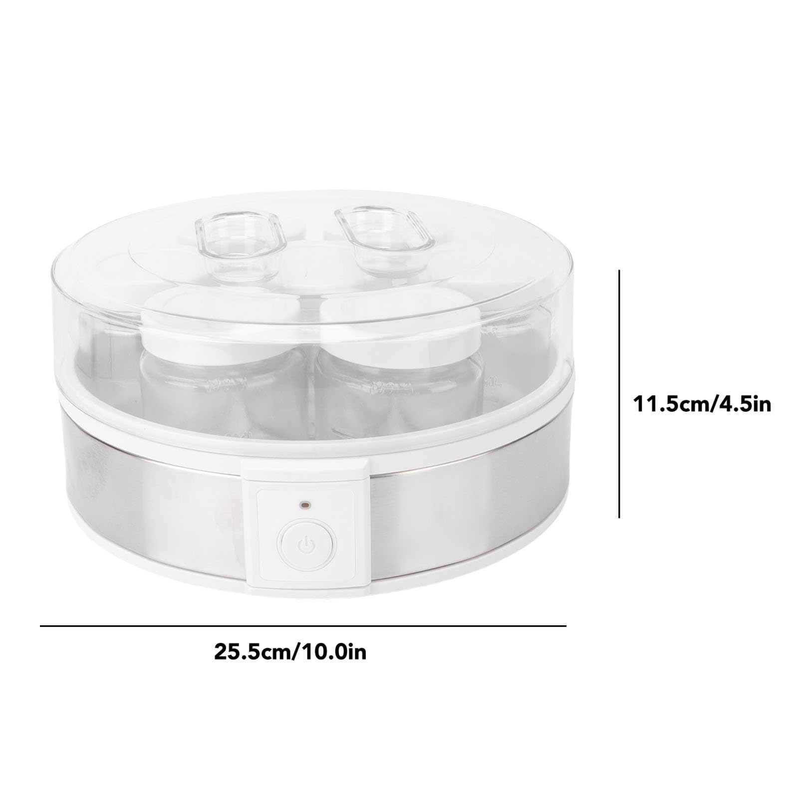 GOWENIC Yogurtiera Elettrica, Macchina per Yogurt Fatta in Casa da 20 W con 7 Tazze di Vetro, Yogurtiera Greca Portatile Multifunzionale per Marmellate, Budini, Gelato, Temperatura Costante