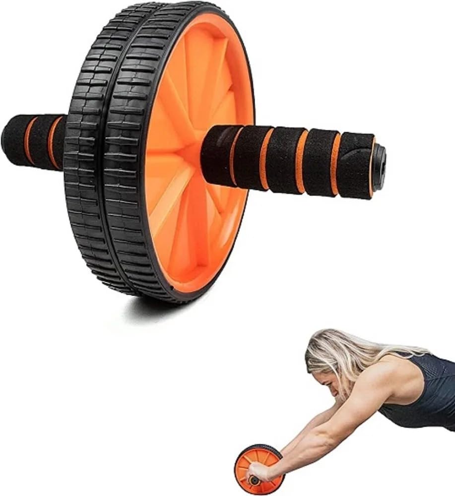 SAMRIDHI HUB Double AB Roller Wheel Abdominal Wheel Exerciser for Abs Body Abdominal Core Exercise at Home Gym