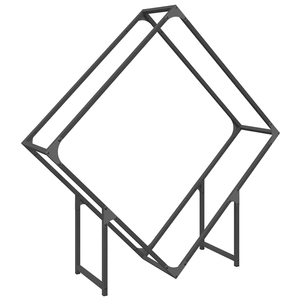 Genérico Leñero Negro 100x25x100 cm Acero Laminado en frío,Casa y jardín,Accesorios para hornos de leña y chimeneas,Bolsas y Soportes de leña-864287