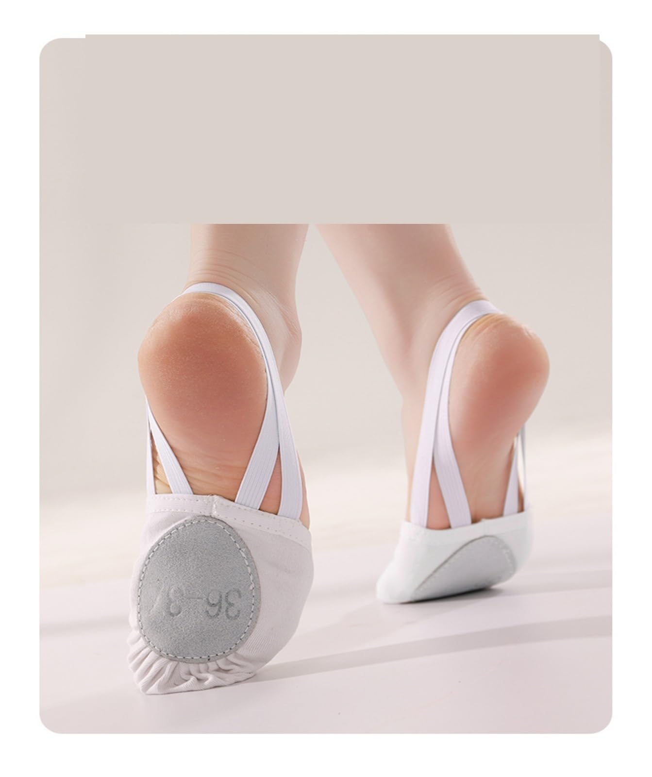 Punteras Gimnasia Ritmica Zapatilla de Ballet Media Suela for Gimnasia rítmica, con Tira elástica(Light Pink,Girls_30-31)