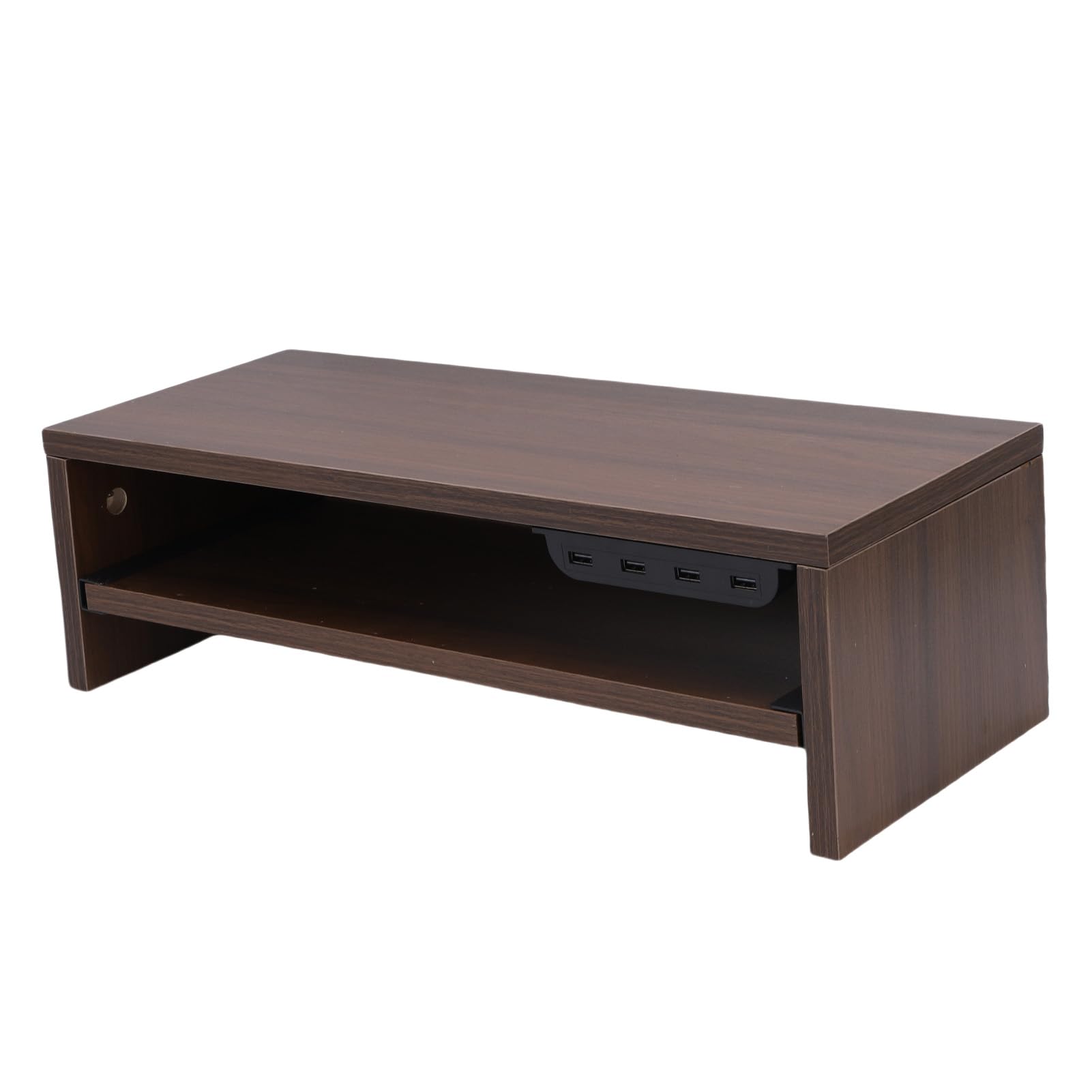 Cosiki Rialzo per Display da Tavolo con Hub USB e Prese CA per Ufficio Domestico, Supporto per Schermo per Laptop in Legno da 20", Struttura Robusta e Regolabile in Altezza (1)