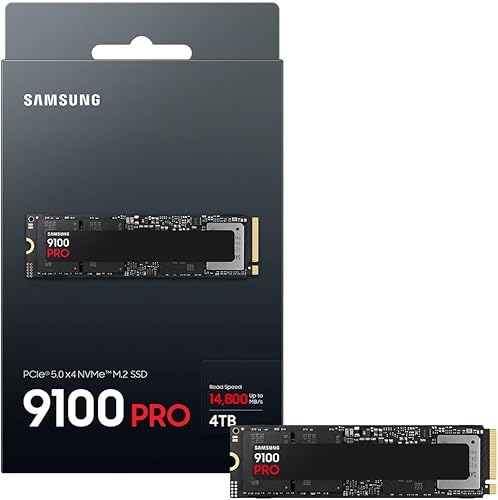 Miniatura 3 de Samsung SSD 9100 PRO 4TB, PCIe 5.0x4 M.2 2280, velocidades de lectura secuencial de hasta 14,800MB/s, lo mejor para computación de IA, juegos y