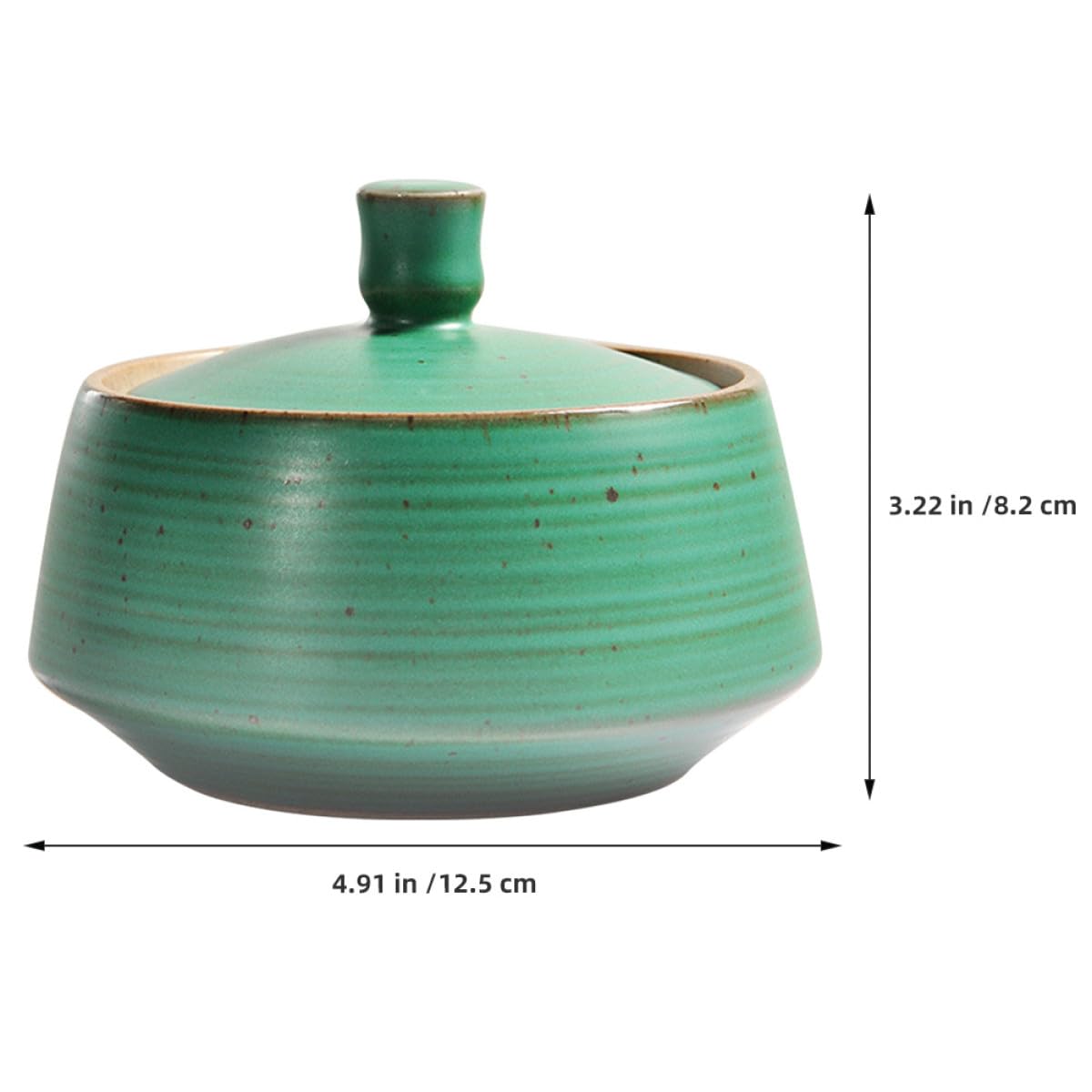 NUOBESTY Tarro de Cerámica Artesanal Japonés para Almacenamiento de Té Suelto, Pequeño Bote Vintage Esmalte Azul Hierro, Recipiente Hermético para Cocina y Conservación de Alimentos