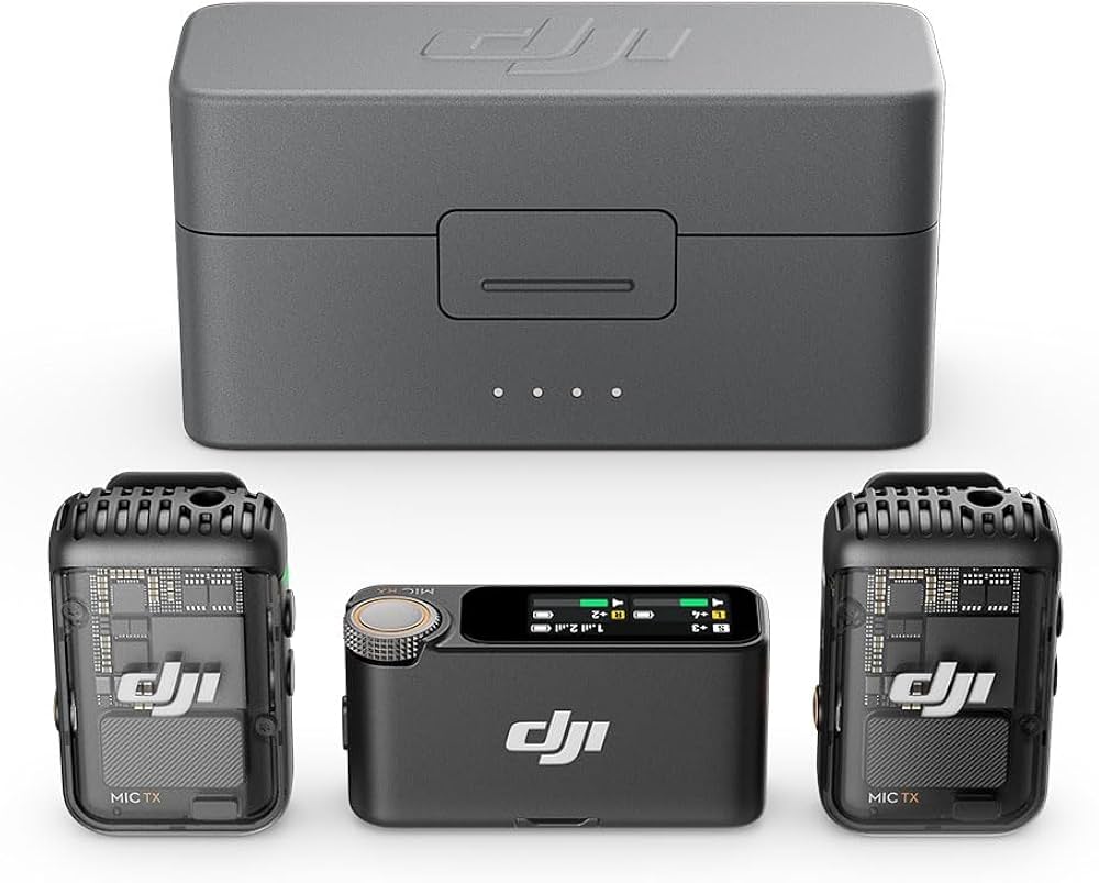 Microfone DJI Mic 2 (2 TX Microfone + 1 RX Receptor + 1 Case de
