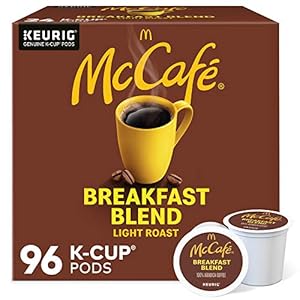 McCafe Breakfast Blend Coffee, Keurig Single Serve Keurig K-Cup Pods, Light Roast, 96 Count (4 Packs of 24)