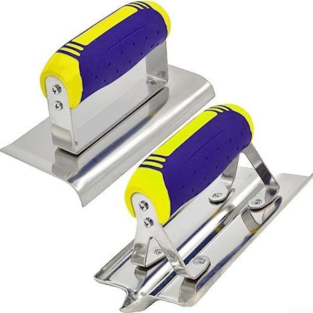 Besttoolifes Herramienta de barro de esquina de pared de paleta de esquina de acero inoxidable, juego de herramientas de ranurado manual de hormigón de acero inoxidable acabado de cemento de yeso (b)