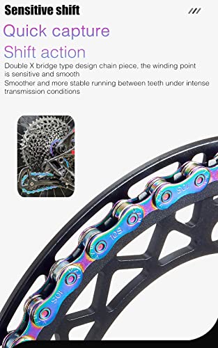 6/7/8 Speed Bike Chain Rainbow Chain For Bike 1/2" X11/128 116 Links Lightweight Bicycle Chain，Bike Chains Mtn Btx Mtb Mountain Bike Road Bicycle Chain #TOP3