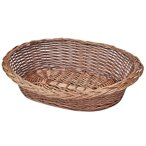 vidaXL Cesta per Cani Gatti Lettino Animali Vimini Naturale Senza Cuscino 50cm