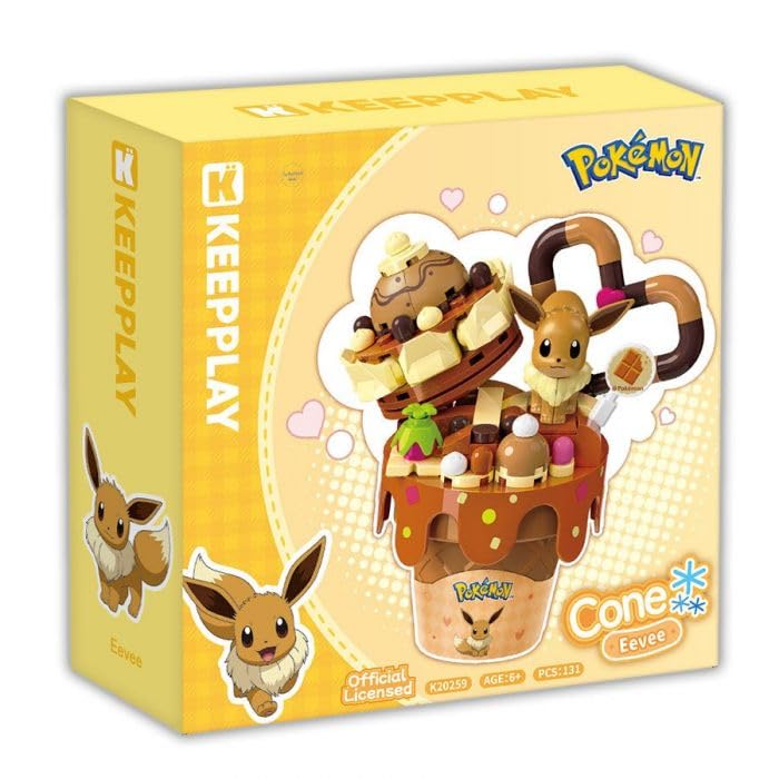 Pokémon Cone Building Blocks Toy Set | Keeppley | Lego Compatible | Simplified Chinese | 15+ Years | Eevee