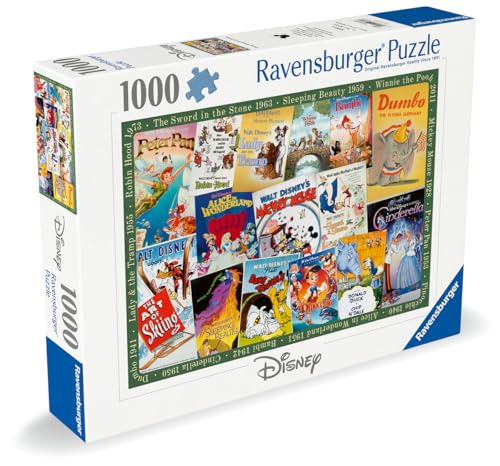 Puzzle 1000 pièces : Affiches vintage des films Disney Ravensburger France - vue 2