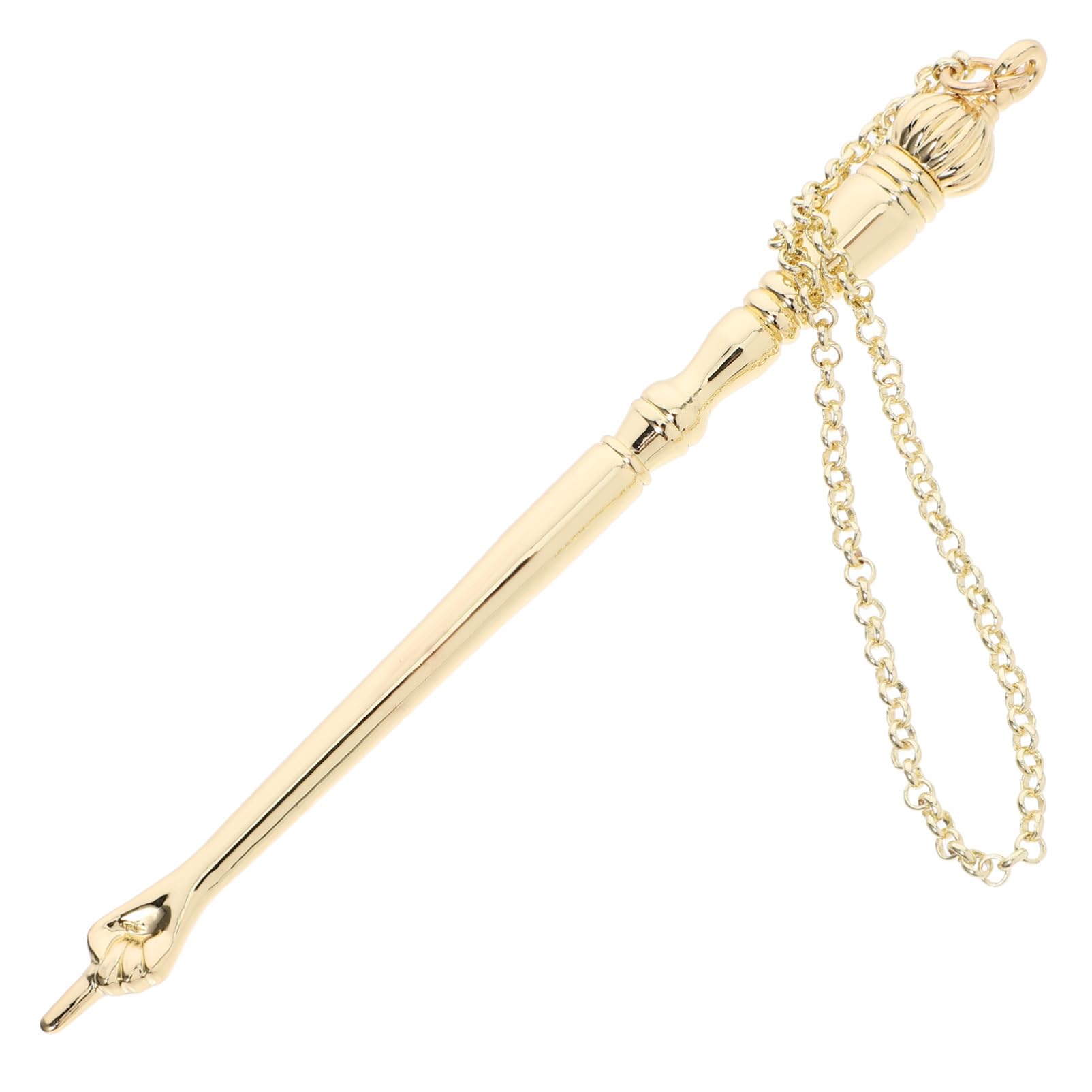 SAFIGLE Torah Book Pointer Yad Hand Pointer and Connected Chain for Torah Reading Haftorah Bar Mitzvah Works of Art of Common Metal Golden 1