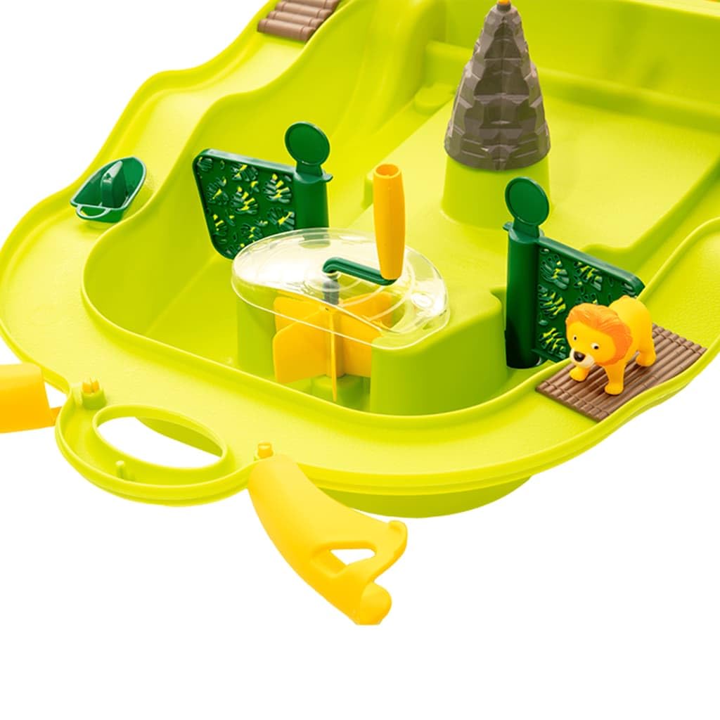 Wasserspiel-Koffer Jungle aus robustem Polypropylen 51x21,5x66,5 cm mit Wasserpumpe, Sandtisch und Spielzubehör für Kinder Garten Terrasse Sommer Outdoor Aktivität