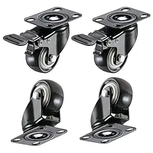 SWIIFT Polyurethane PU Swivel Caster Wheels with 360 Degree Top Plate, 2-inch - Pack of 4