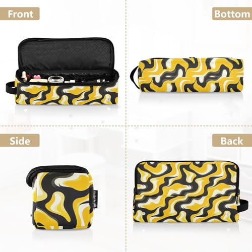 Bolsa de viaje para herramientas de cabello con diseño abstracto marmolado resistente al calor para planchas, rizadores y organizador portátil miniatura 5