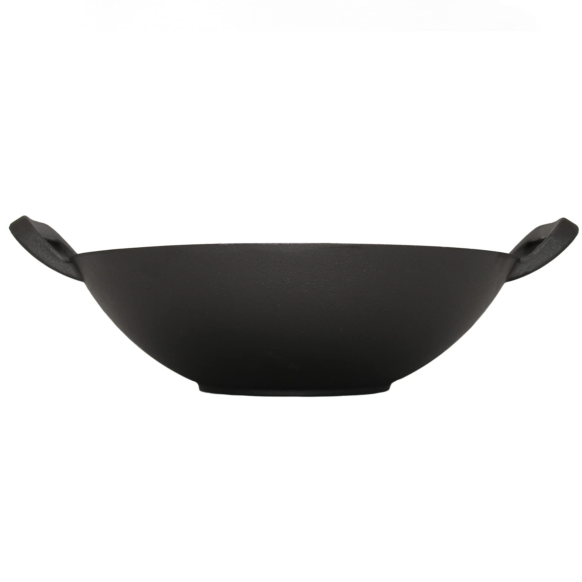 Gusseisen Wok 34cm optimal für Gasbrenner | Robuster Cast Iron Grill-Wok | Geeignet für Gasgrill Kohlegrill Induktionsherd | Wokpfanne für Nudeln Reis Gemüse