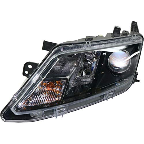 Headlight Compatible with 2010 2011 2012 Ford Fusion Left Black Housing With Bulb