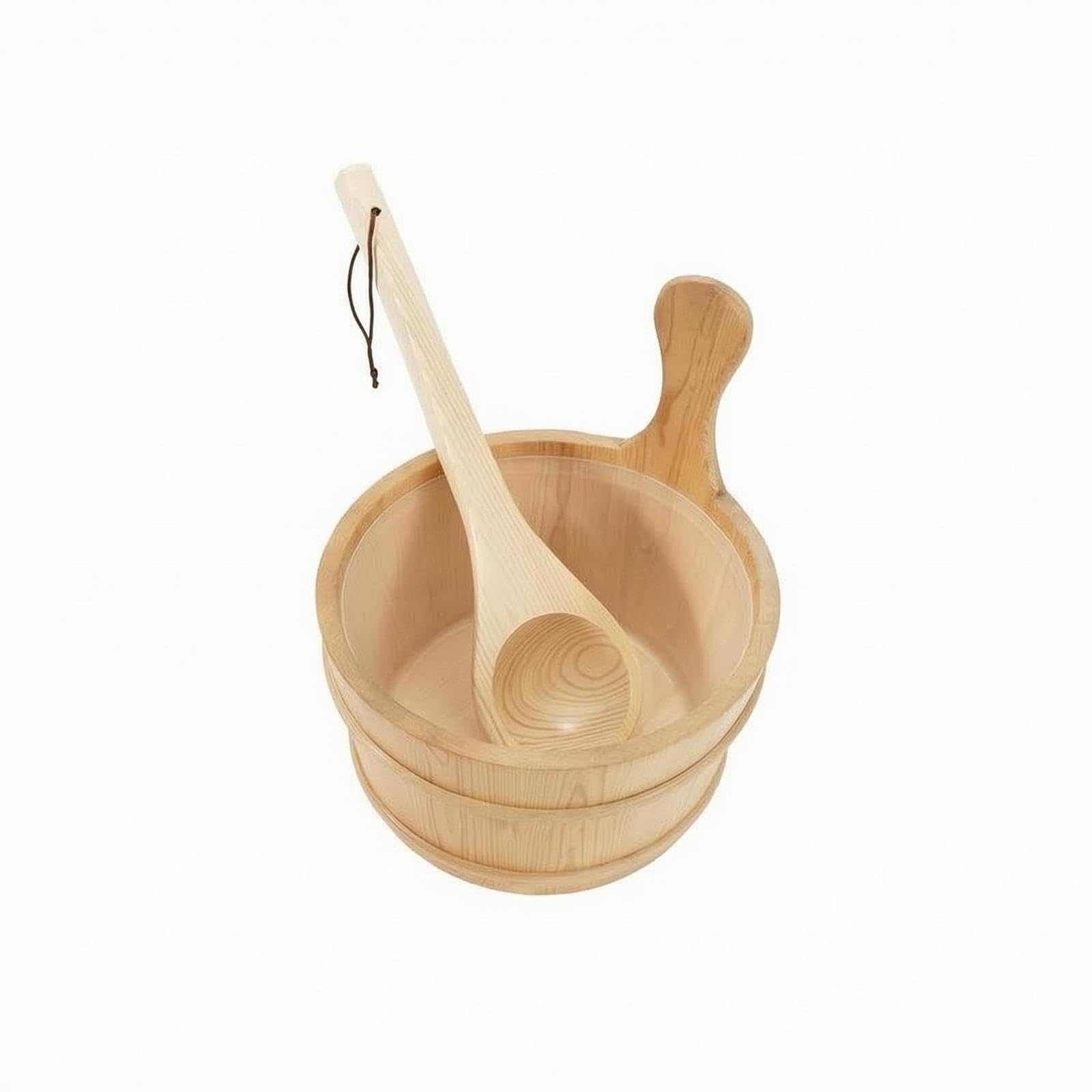 Sauna Bucket and Ladle Set Open-Top Wooden Sauna Bucket Round Bowl Wooden Ladle for Bathhouse | Saunas | Pools & Spas | Yard Garden & Outdoor Living-image-47